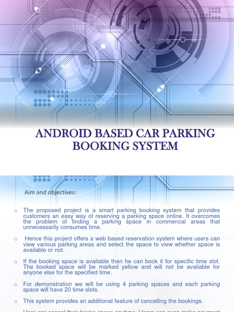Android Smart Parking Booking System | PDF | Parking Lot | Android ...