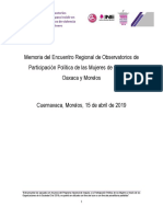 Memoria del Encuentro Regional de Observatorios de Participación Política de las Mujeres de Guerrero, Oaxaca y Morelos