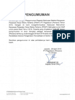 Daftar Kelulusan Peserta Penawaran Karyawan PKWT Posisi Kasir