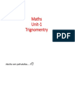 Trigonometry Maths Unit 1 Notes