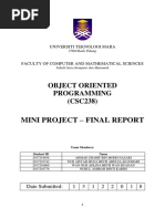 Mini Project - Final Report: Object Oriented Programming (CSC238)