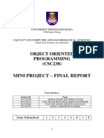 Mini Project - Final Report: Object Oriented Programming (CSC238)