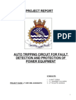 Auto Tripping Circuit for Fault Detection and Protection of Power Equipment