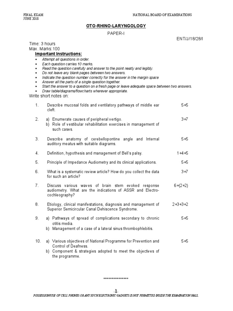 Paper-I ENT/J/18/28/I Time: 3 Hours Max. Marks:100 Important ...