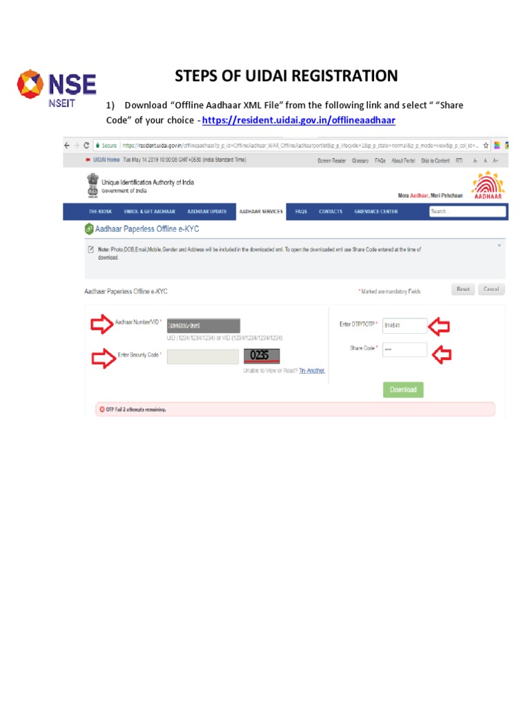 UIDAI Registration Steps Guide | PDF | Career & Growth