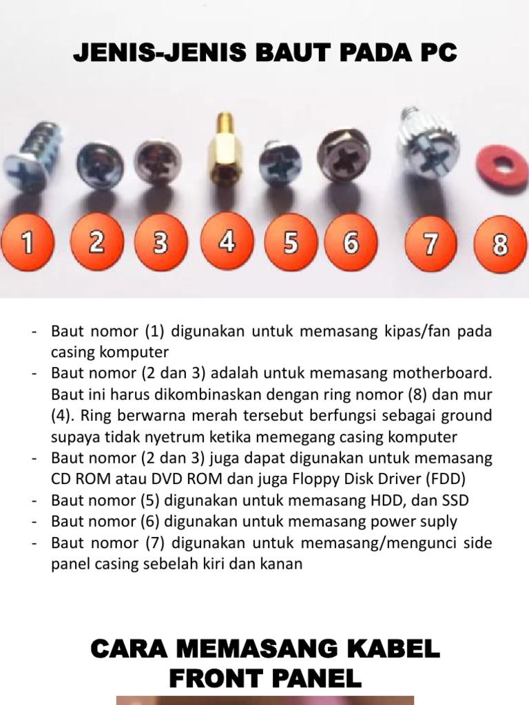 Jenis-Jenis Baut PC&C - Panel | PDF