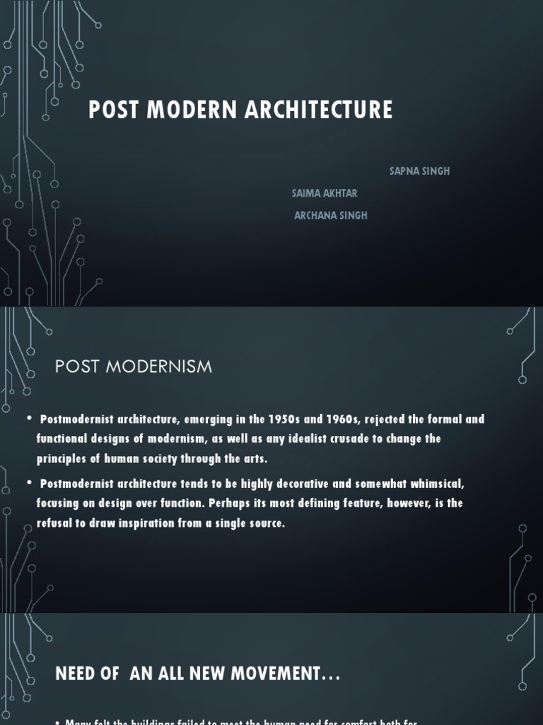 Postmodern Architecture Insights | PDF | Art Media | Aesthetics