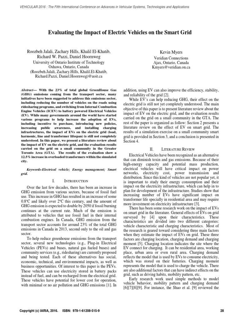 Evaluating The Impact of Electric Vehicles On The Smart Grid | PDF ...