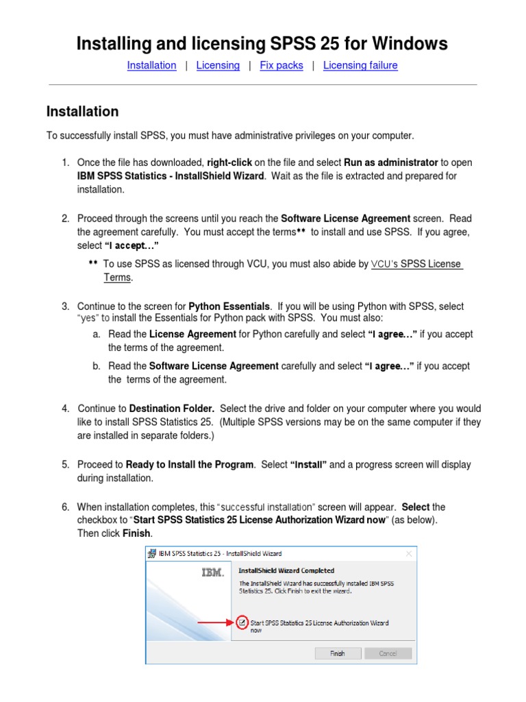 Installing and Licensing SPSS 25 For Windows: Installation | PDF | Spss ...