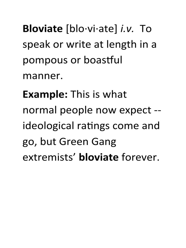 Understanding Bloviation Pdf