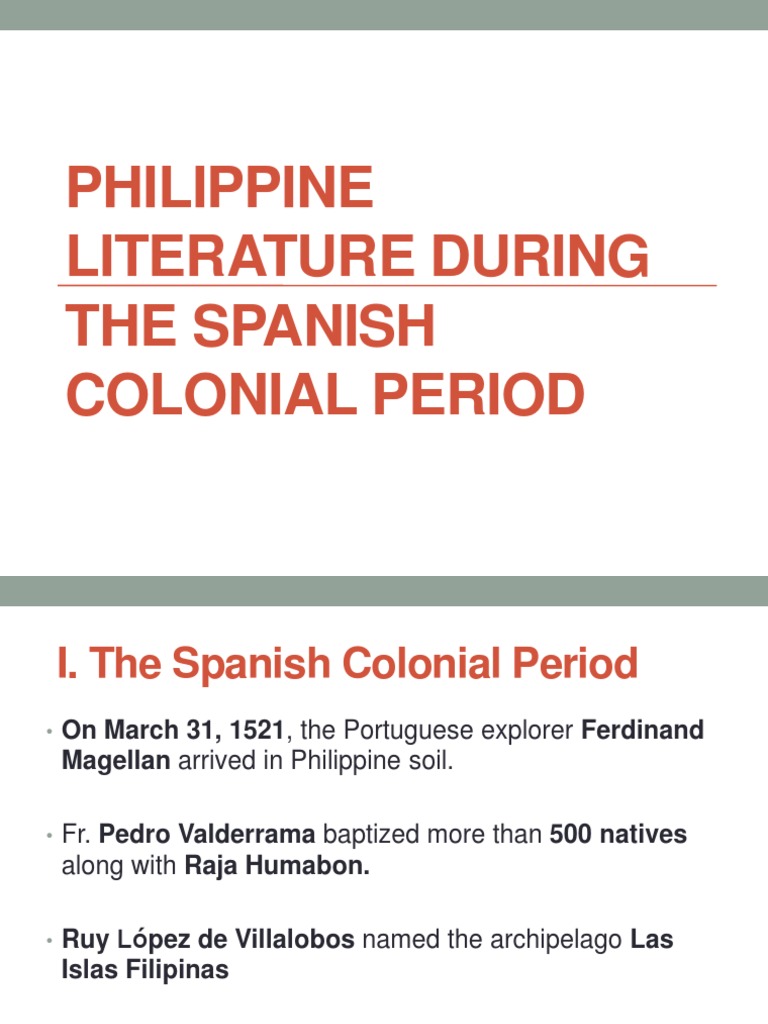 Philippine Literature During The Spanish Colonial Period Pdf