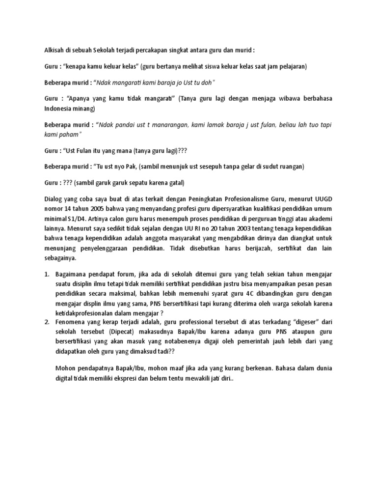 Dialog Guru dan Murid di Sekolah | PDF