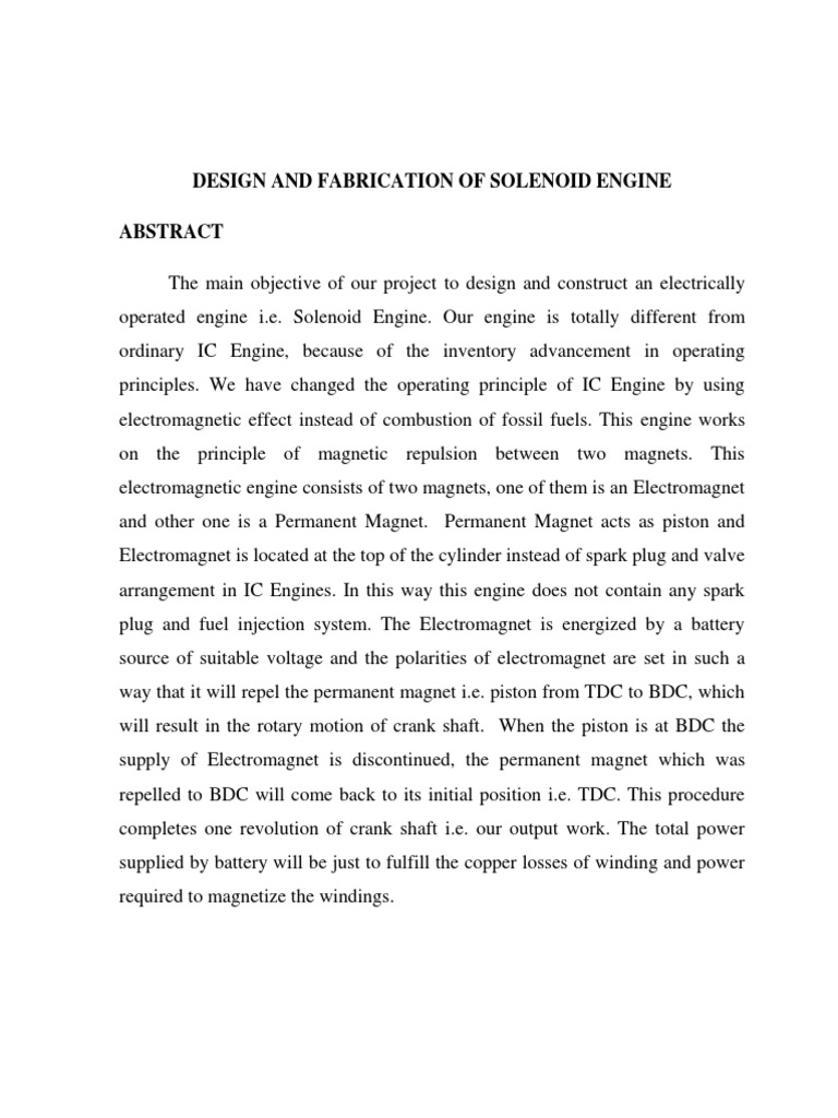 Solenoid Engine Internal Combustion Engine Exhaust Gas