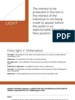 The Interest To Be Protected in This Tort Is The Interest of The Individual in Not Being Made To Appear Before The Public in An Objectionable False Light or False Position