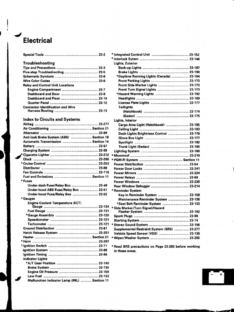 Acura Integra (98-01) Electrical Wiring Diagram.pdf | Electrical