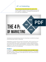 4P's of Marketing: Consumer. It Also Identifies Target Markets As Well As Applies Services and