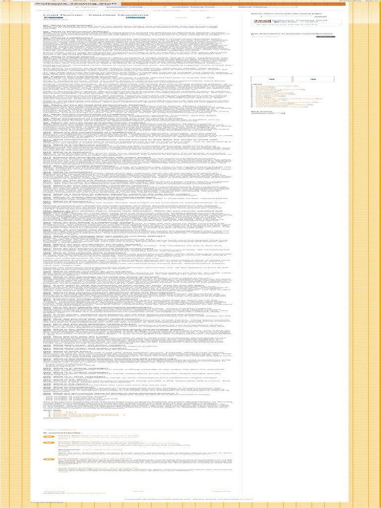 Load Runner - Interview Questions: Software Testing Stuff | PDF ...