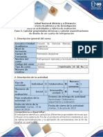 Fase 3 - Calcular Propiedades Térmicas y Calcular Especificaciónes de Diseño de Un Cuarto de Refrigeración Para El Alimento Seleccionado