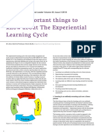 Eight Important Things To Know About The Experiential Learning Cycle