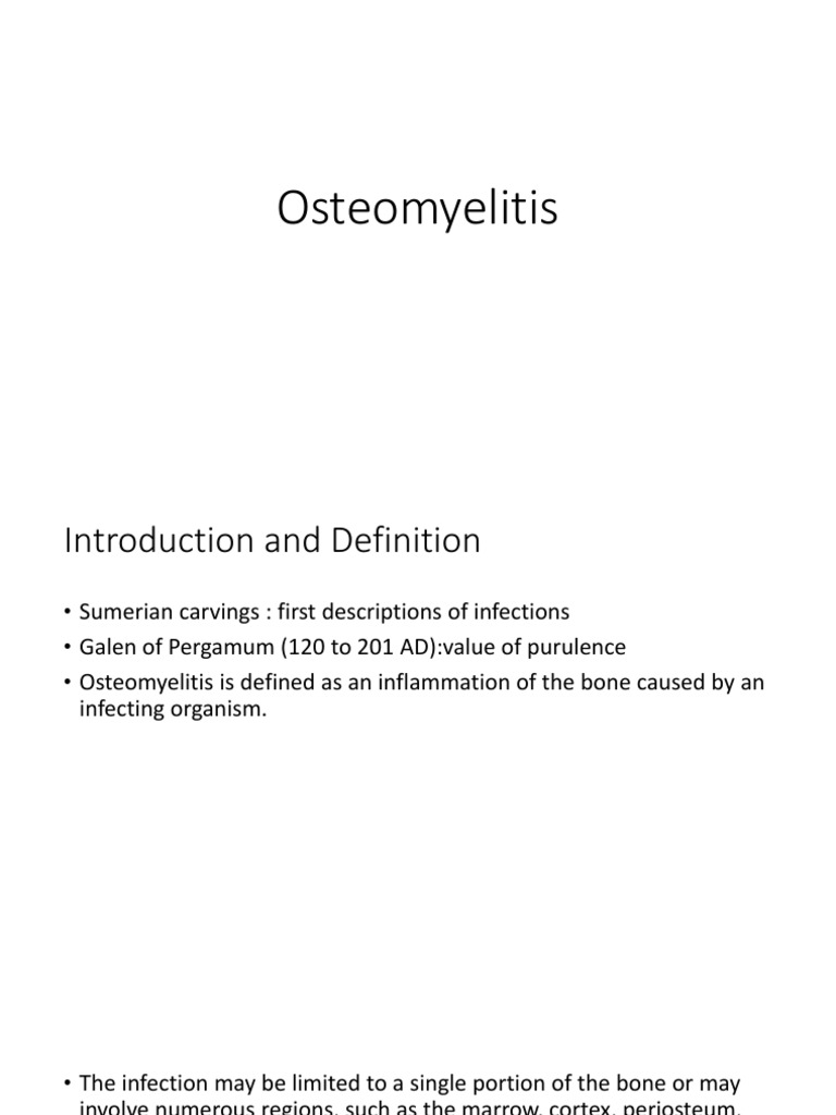 Osteomyelitis PDF Infection Bone