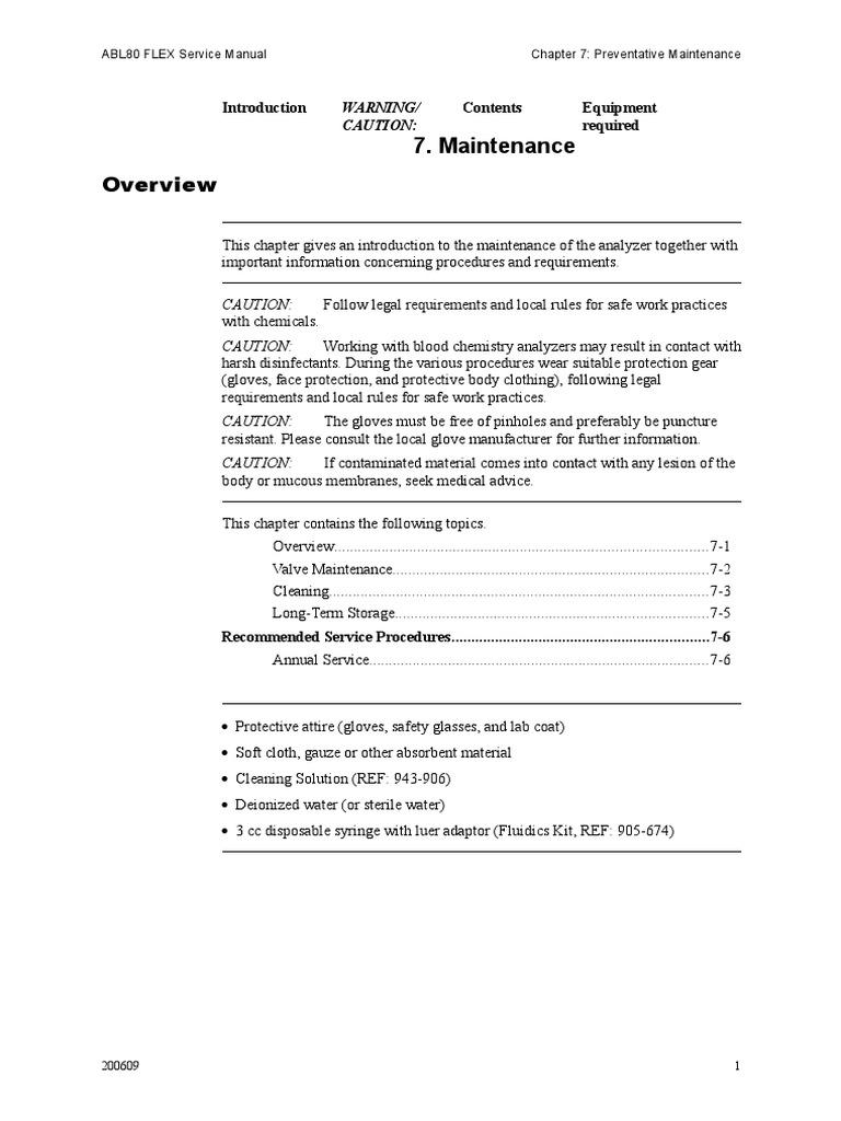 Preventative Maintenance | PDF | Bleach | Chemistry