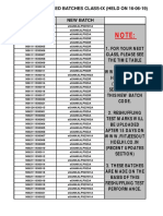 New Reshuffled Batches Class Ix Held On 16-06-19 2