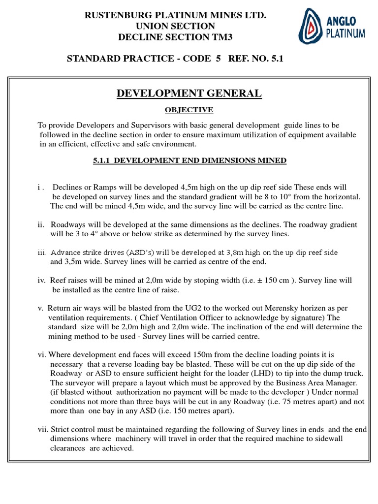 5-1 Development General Ref - Tm3 | PDF | Drilling Rig | Mining