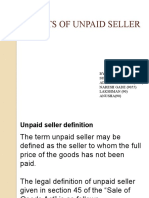 Rights of Unpaid Seller: BY SUNIL (9030) Aditya Kankani (9039) NARESH GADE (9055) Lakshman (90) ANUSHA