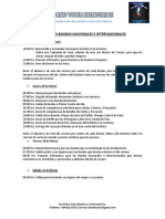 Itinerario e Indicaciones Generales para Todas Las Bandas