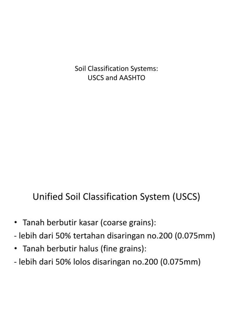 Here are the classifications for the three soils according to USCS and