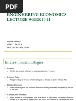 Engineering Economics Lecture Week 10-11: Huma Fawad Hitec, Taxila SEP, 2018 - JAN, 2019