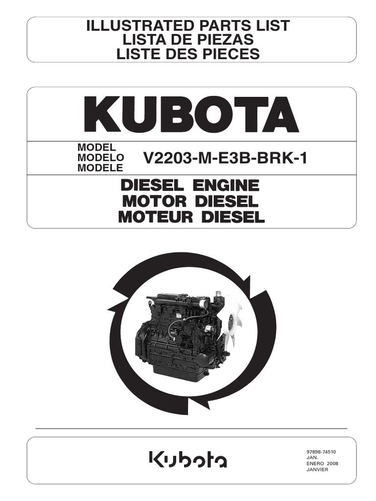 KUBOTA V2203 PARTS CATALOG PDF visual data 6
