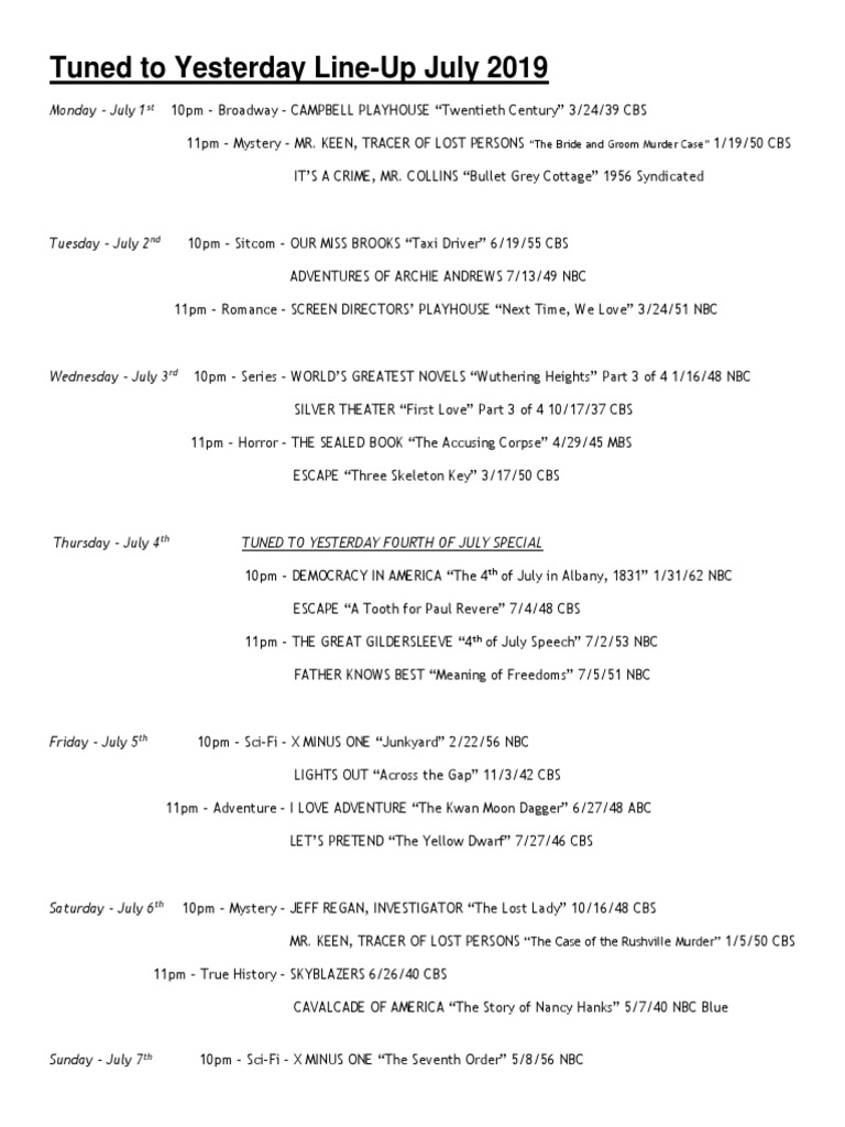 tuned-to-yesterday-schedule-july-2019-cbs-nbc