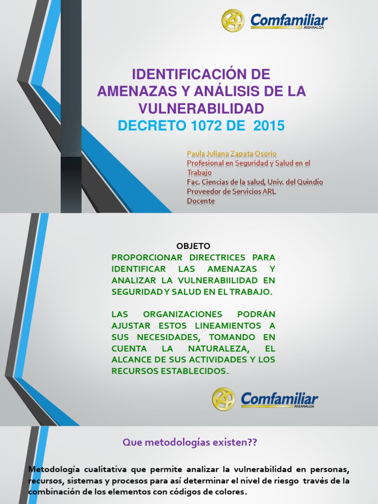 AMENAZAS Y VULNERABILIDAD Vulnerabilidad Riesgo