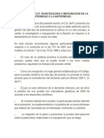 Procedimiento Investigacion o Impugnación de La Paternidad o La Maternidad