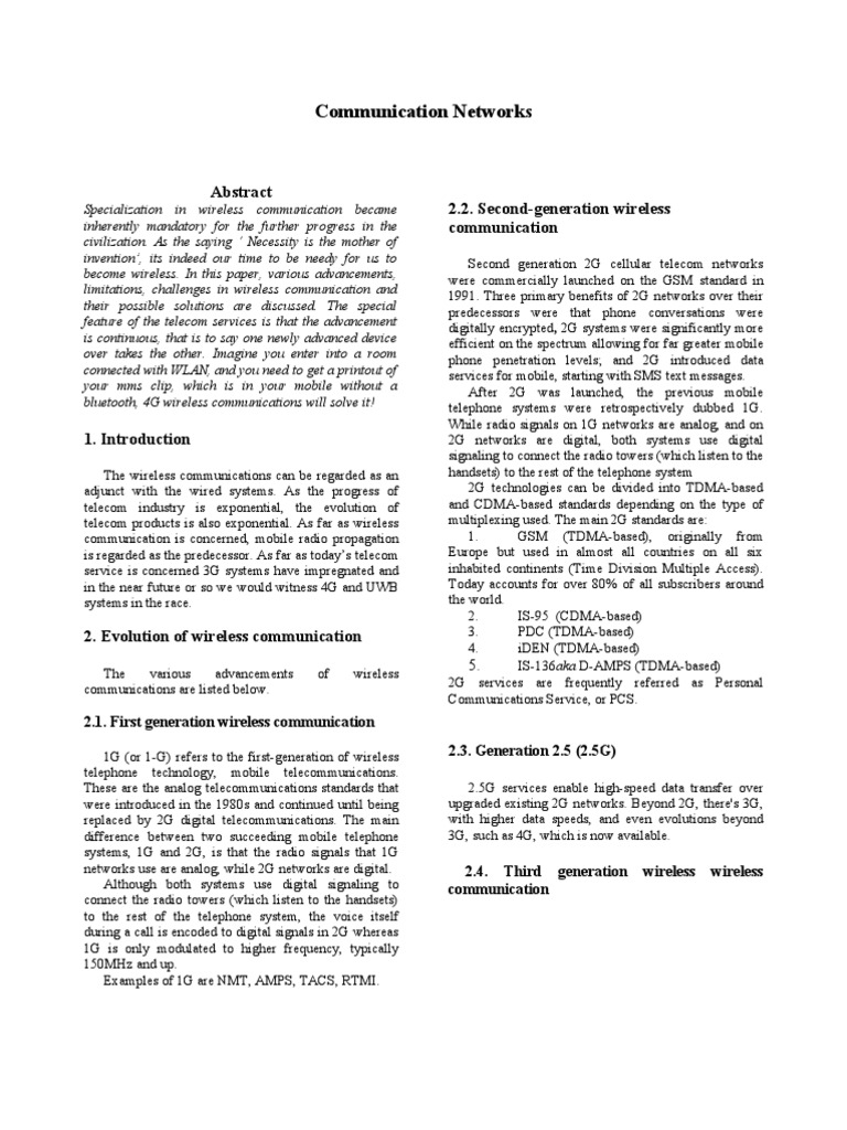 Advancements in Wireless Communication | PDF