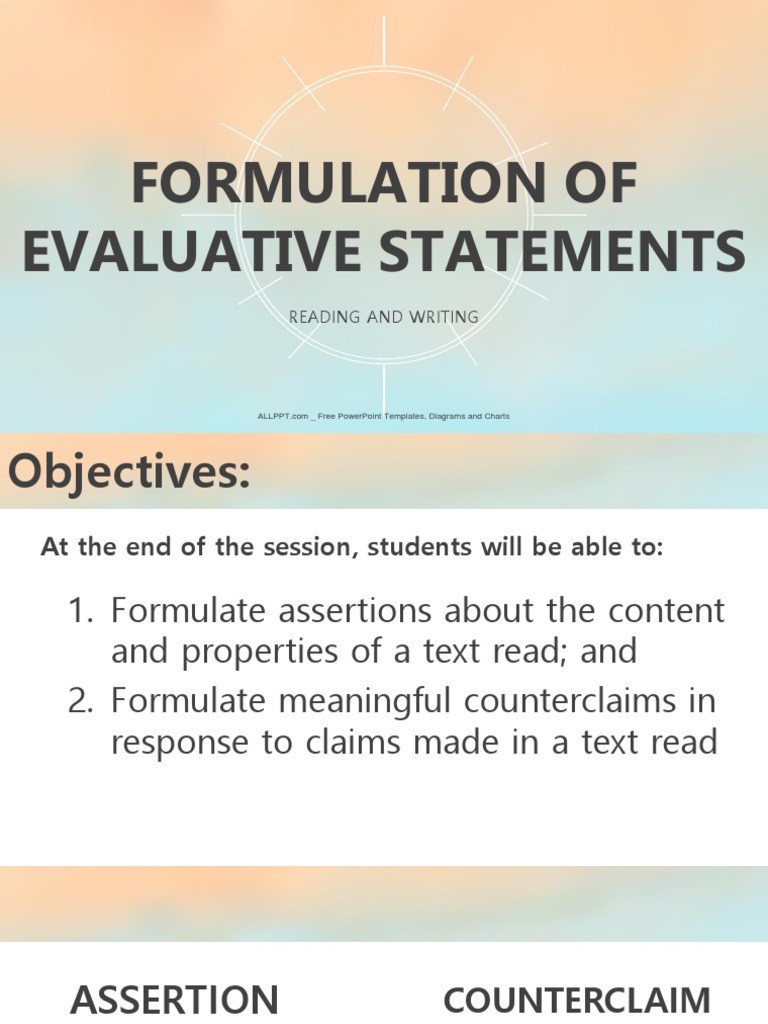 Formulating Evaluative Statements Guide | PDF | Opinion | Argument
