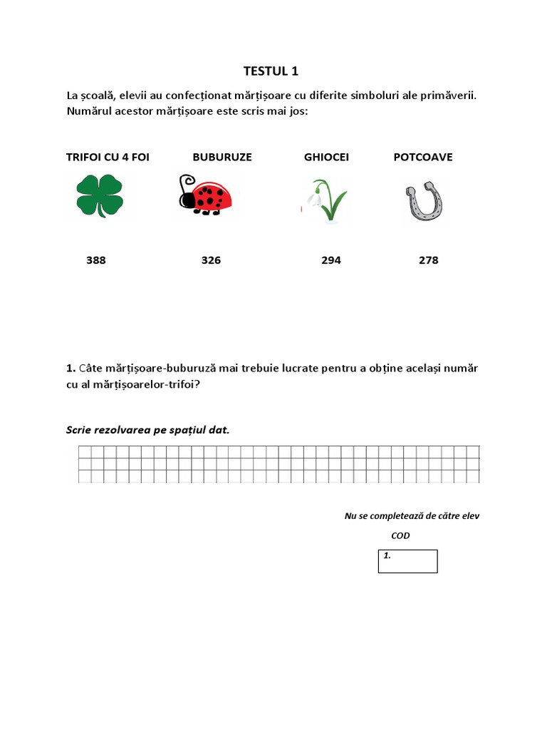 Testul 1 | PDF