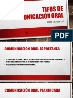 Promover Exposición Tipos de Comunicación Oral