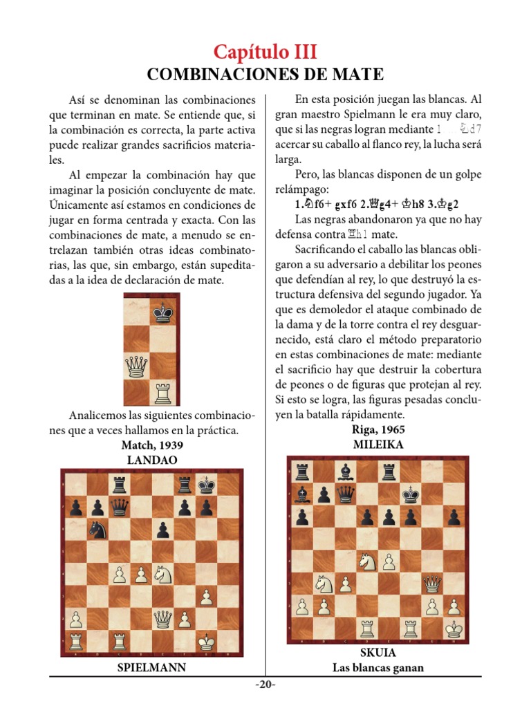 3 - Combinaciones de Mate | PDF | Estrategia de ajedrez | Ajedrez