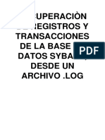 Recuperación de Registros y Transacciones de La Base de Datos Sybase