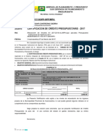 Certificación de crédito presupuestario para ordenamiento del comercio