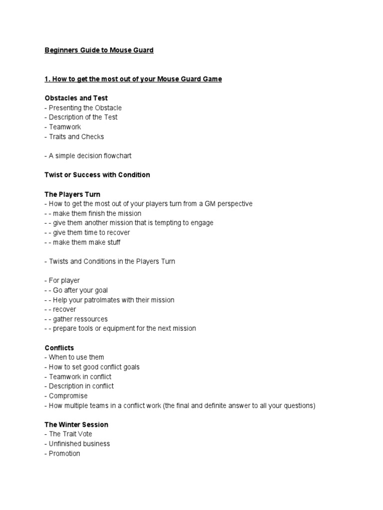 Borrowed Guide To Mouse Guard PDF