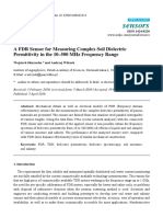 Sensors: A FDR Sensor For Measuring Complex Soil Dielectric Permittivity in The 10-500 MHZ Frequency Range