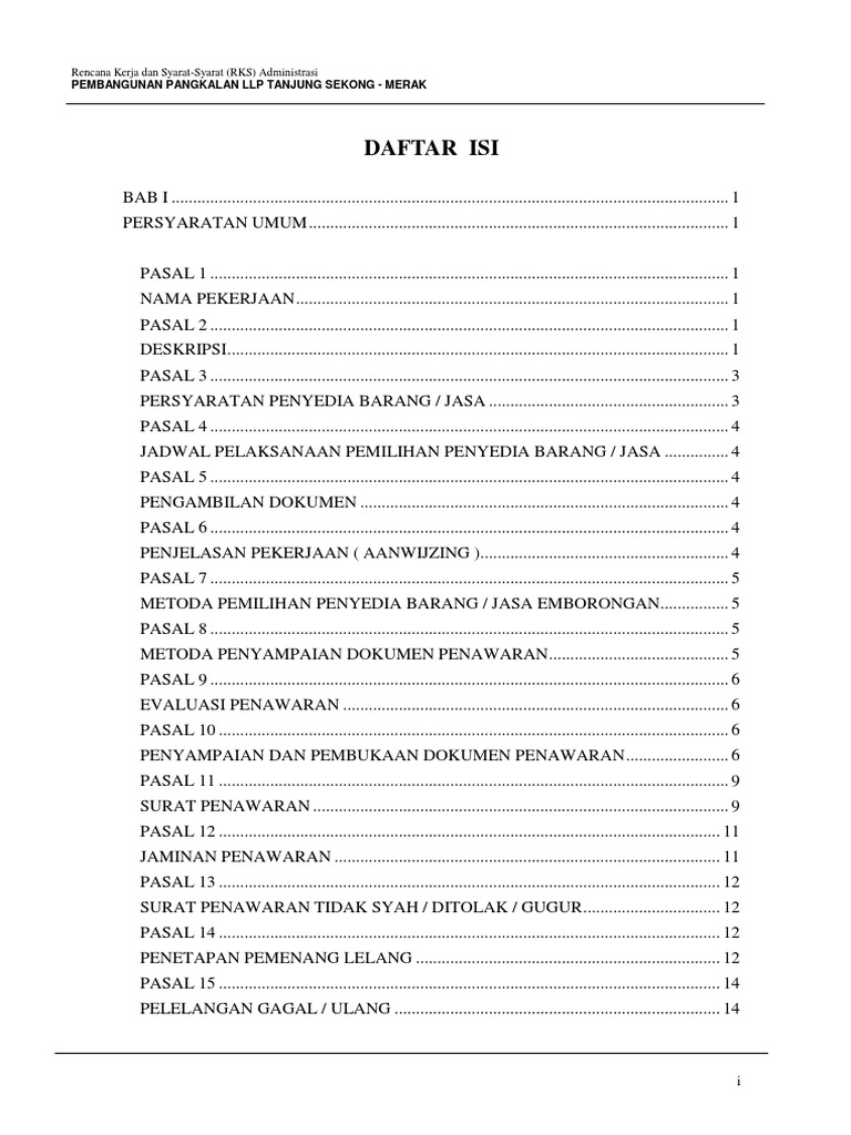 RKS Administrasi | PDF