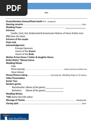 Wedding Program