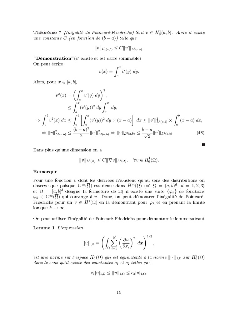 Poincare Algebre Lineaire Analyse Fonctionnelle