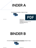 Binder A: Schedule/List of Quotation. (Original & Copy)