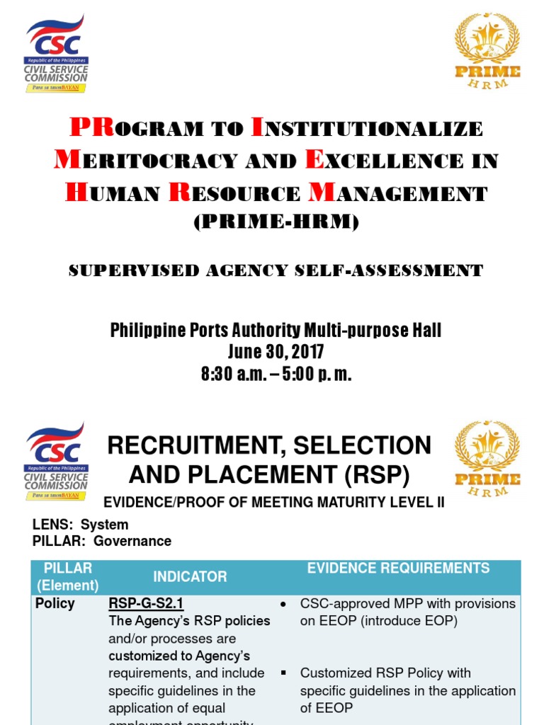 Assessment of the Philippine Ports Authority's Recruitment, Selection