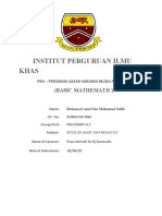 Institut Perguruan Ilmu Khas: (Basic Mathematic)